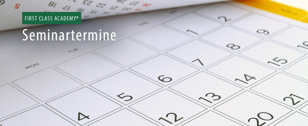 Foto Monatsblatt Kalender, Text: Seminartermine